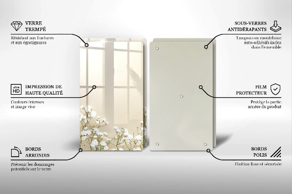 Induction hob cover Boho flowers