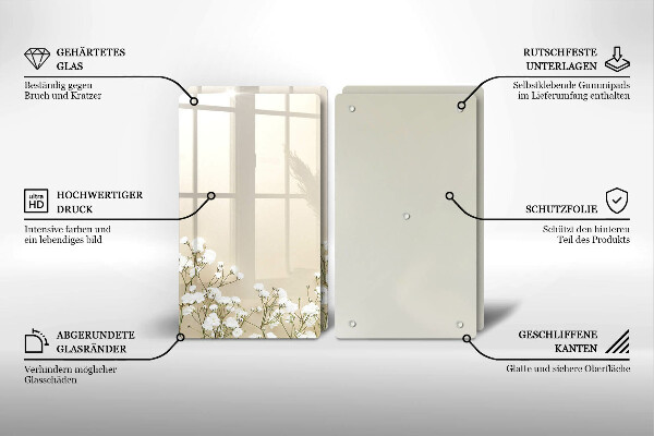 Induction hob cover Boho flowers