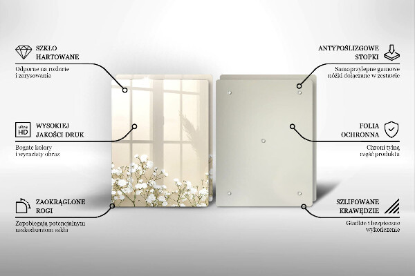 Induction hob cover Boho flowers