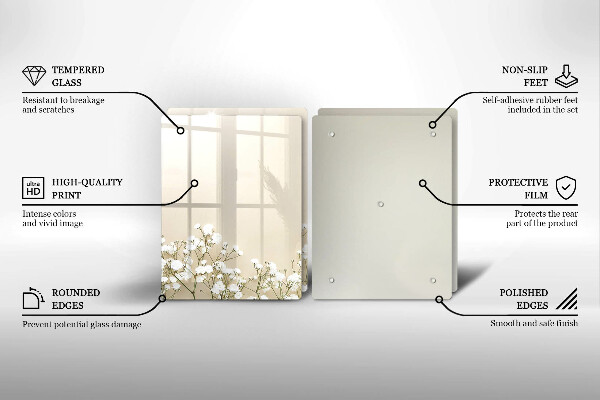 Induction hob cover Boho flowers