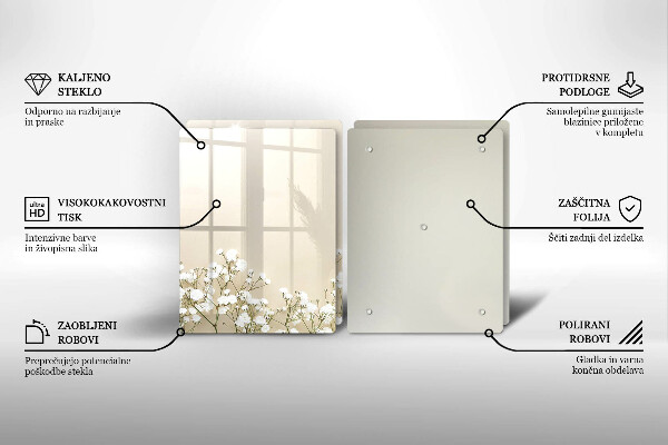 Induction hob cover Boho flowers