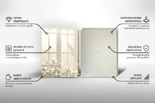 Induction hob cover Boho flowers