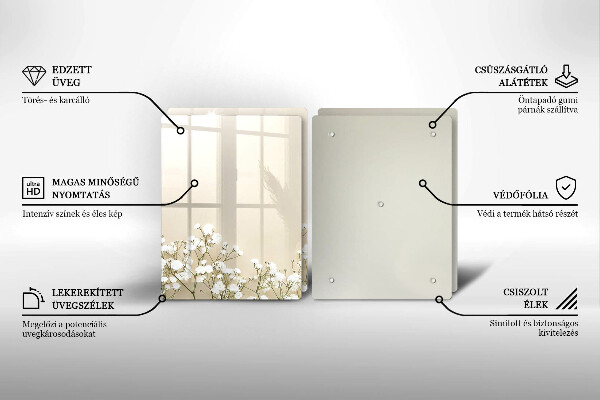 Induction hob cover Boho flowers