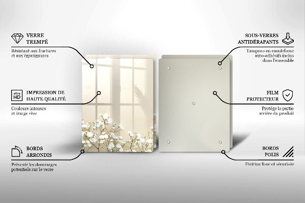 Induction hob cover Boho flowers