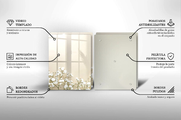 Induction hob cover Boho flowers