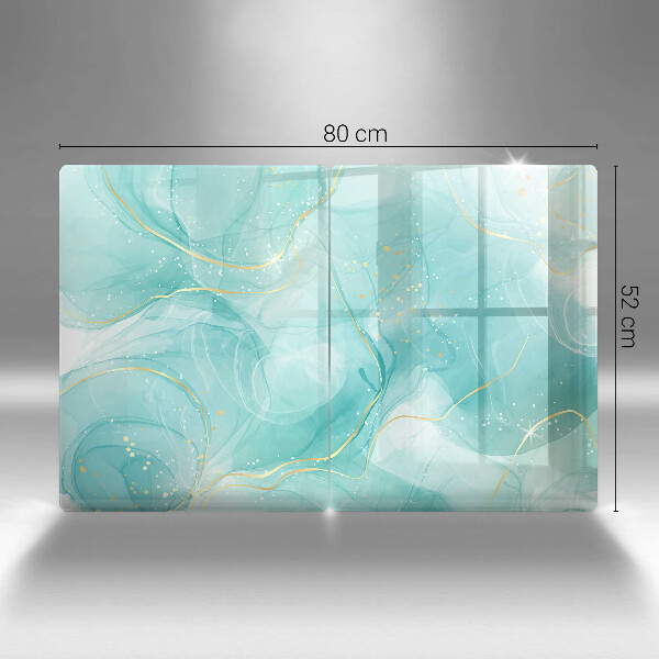 Induction hob cover Blue-gold abstraction