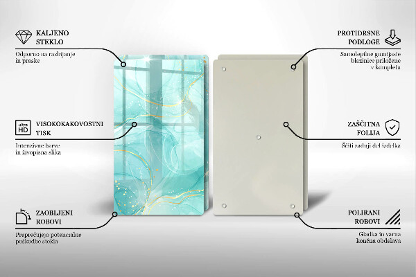 Induction hob cover Blue-gold abstraction