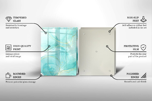 Induction hob cover Blue-gold abstraction