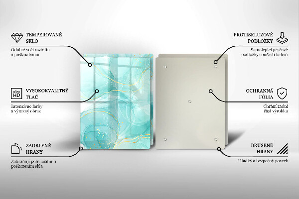 Induction hob cover Blue-gold abstraction