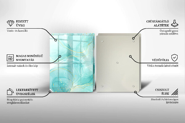 Induction hob cover Blue-gold abstraction