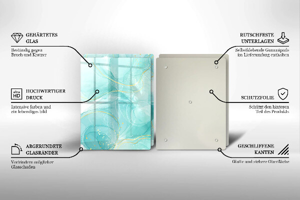 Induction hob cover Blue-gold abstraction