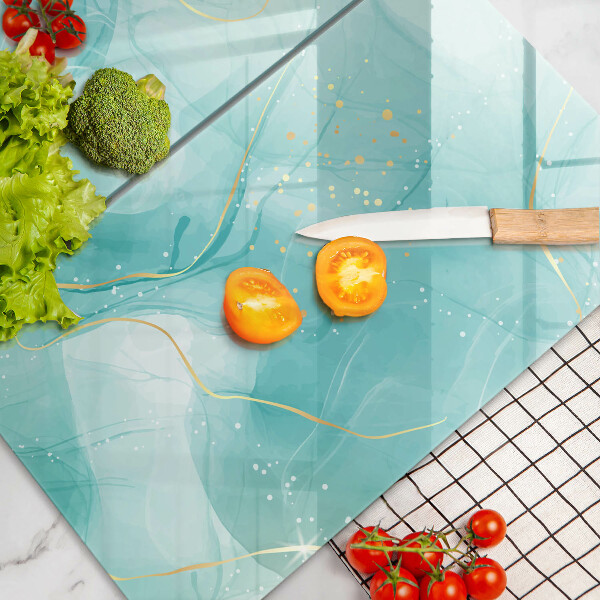 Induction hob cover Blue-gold abstraction