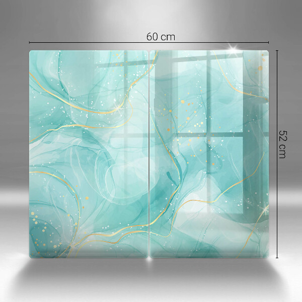 Induction hob cover Blue-gold abstraction