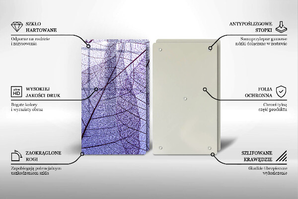 Induction hob cover Leaves with veins