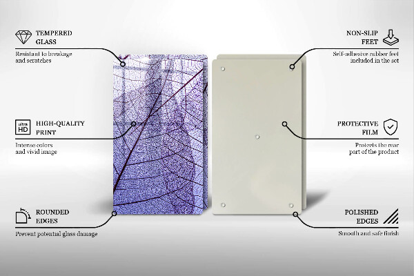 Induction hob cover Leaves with veins