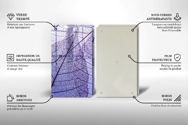 Induction hob cover Leaves with veins