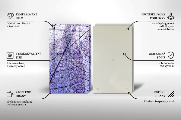 Induction hob cover Leaves with veins