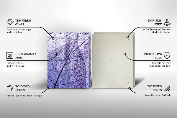 Induction hob cover Leaves with veins