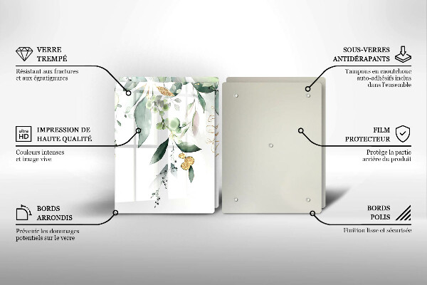 Work surface savers Watercolor leaves