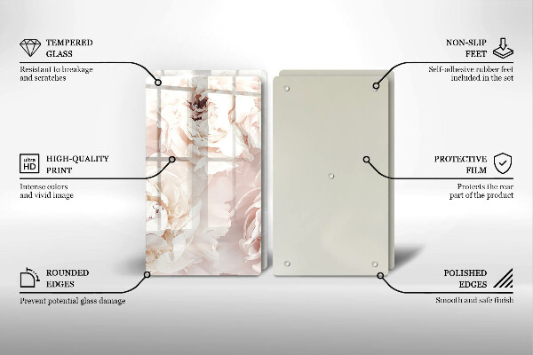 Work surface savers Pastel peonies