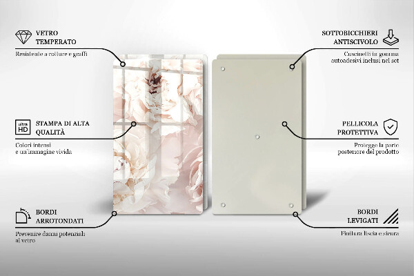 Work surface savers Pastel peonies