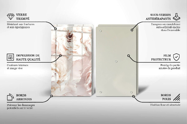 Work surface savers Pastel peonies