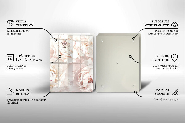 Work surface savers Pastel peonies