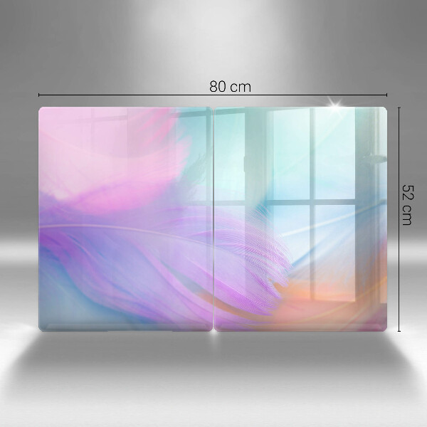 Induction hob cover Pastel feathers