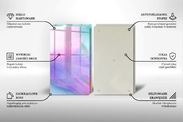 Induction hob cover Pastel feathers