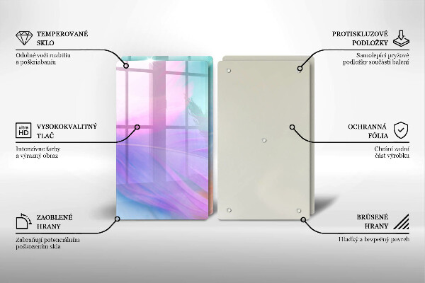 Induction hob cover Pastel feathers