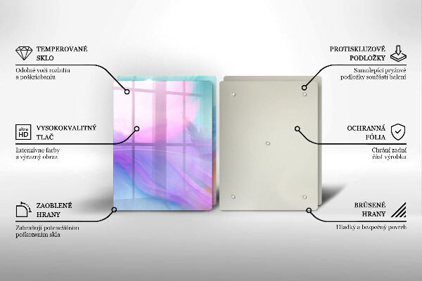 Induction hob cover Pastel feathers