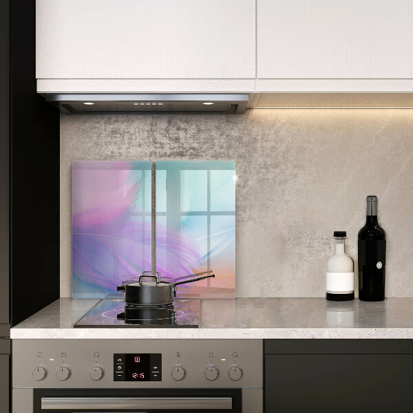 Induction hob cover Pastel feathers