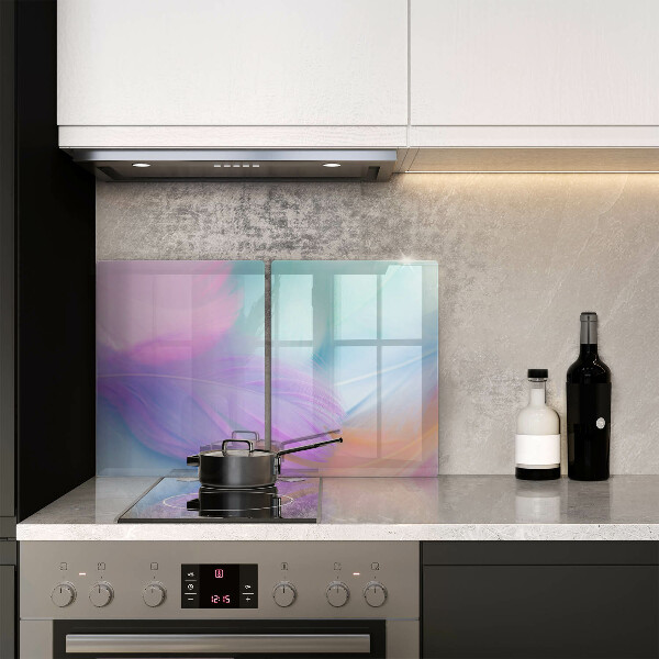 Induction hob cover Pastel feathers