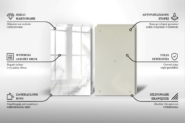 Induction hob cover Modern marble