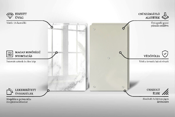 Induction hob cover Modern marble
