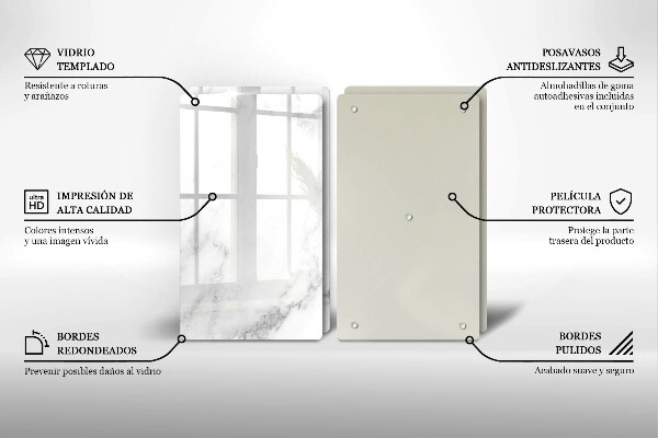 Induction hob cover Modern marble