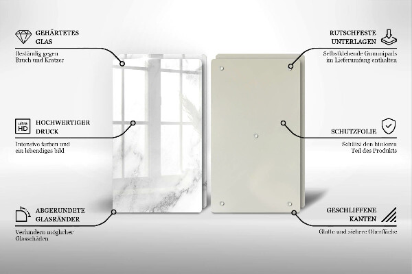 Induction hob cover Modern marble