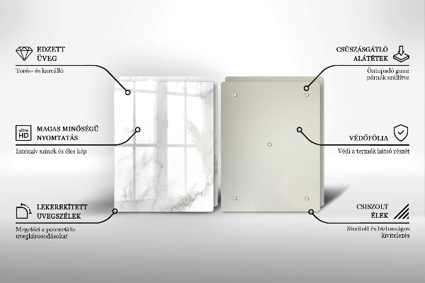 Induction hob cover Modern marble