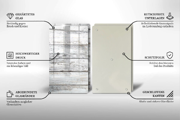 Induction hob cover Bright wooden boards