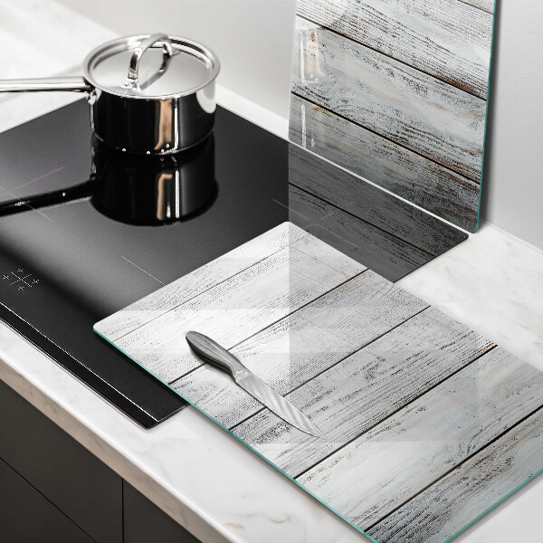 Induction hob cover Bright wooden boards