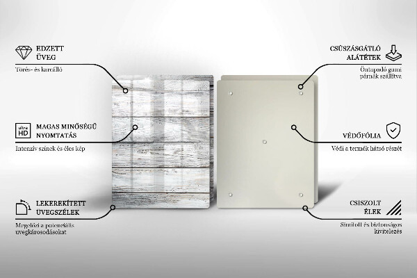 Induction hob cover Bright wooden boards