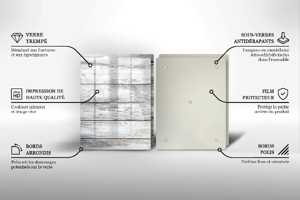 Induction hob cover Bright wooden boards