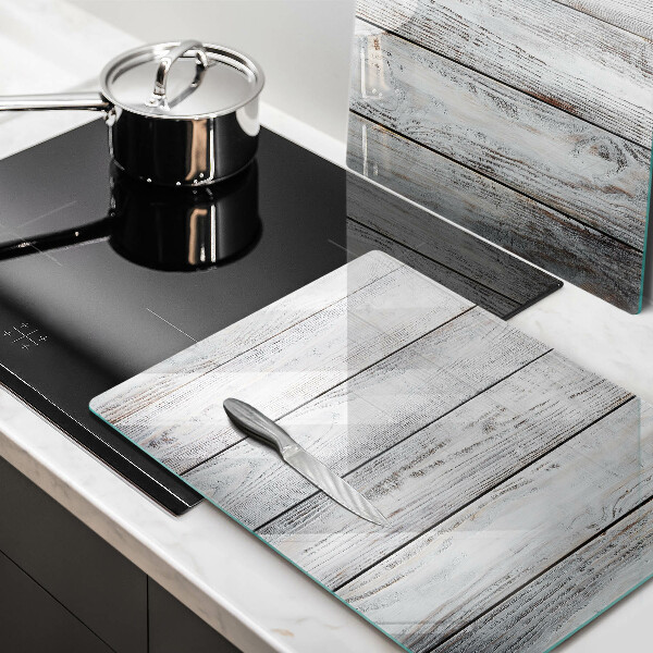Induction hob cover Bright wooden boards