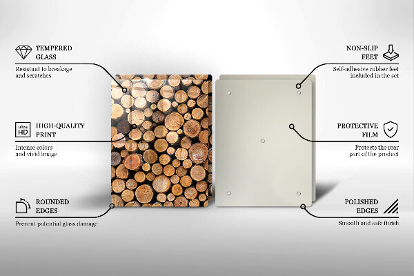 Induction hob cover Tree trunks