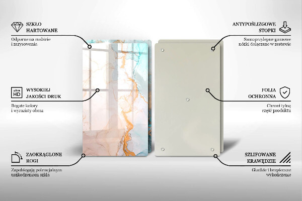 Induction hob cover Marble abstraction