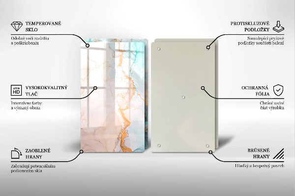 Induction hob cover Marble abstraction