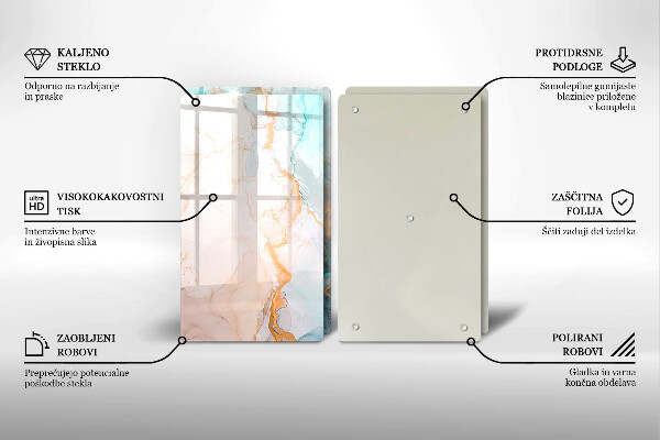 Induction hob cover Marble abstraction