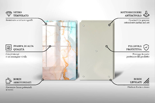 Induction hob cover Marble abstraction