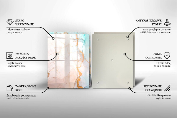 Induction hob cover Marble abstraction