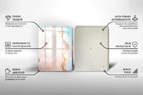 Induction hob cover Marble abstraction